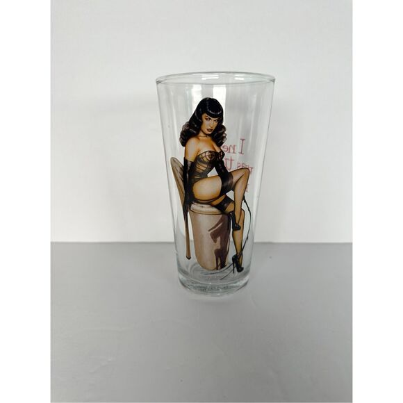 Bettie Page Pinup Highball Drinking Glass - Picture 1 of 4